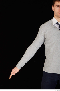 Tomas Salek arm business clothing dressed grey sweater tie upper…